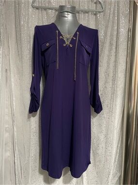 michael kors studded jersey dress Michael Kors Womens Shift Dress Studded Black Jersey Small